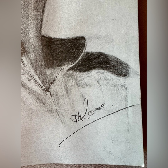 Dale Earnhardt Hand drawn pencil portrait signed by artist. Unframed thick paper - Picture 4 of 10